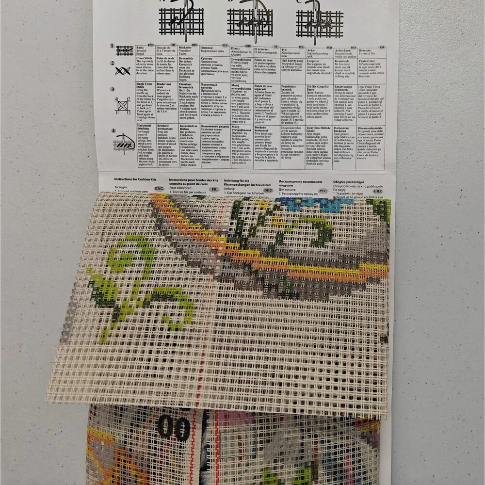 Collection D'Art Cross Stitch Kit Pillow 5267 Easter Feast Floral Tapestry New